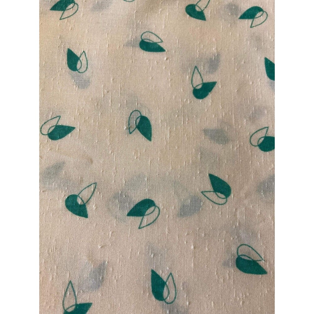 Vintage Wamsutta Green and White Leaves Material 1 3/4 yards
